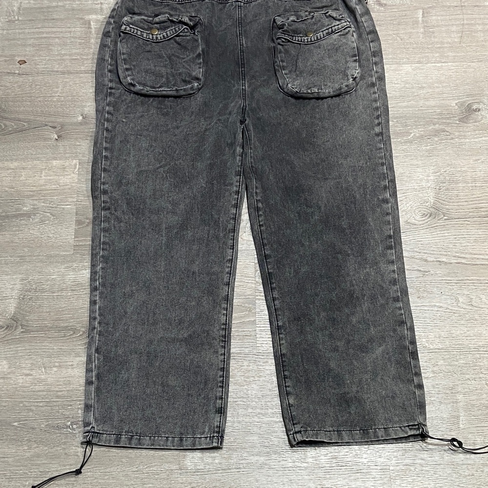 Gray Denim Overalls - Picture 2 of 4
